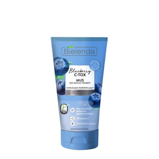 0056737 bielenda blueberry ctox cleansing face wash moisturizing and brightening 135g 600