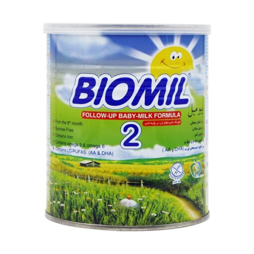 خشک بیومیل 2 فاسکا 400 گرم شیرخشک مناسب از 6 تا 12 ماهگی
